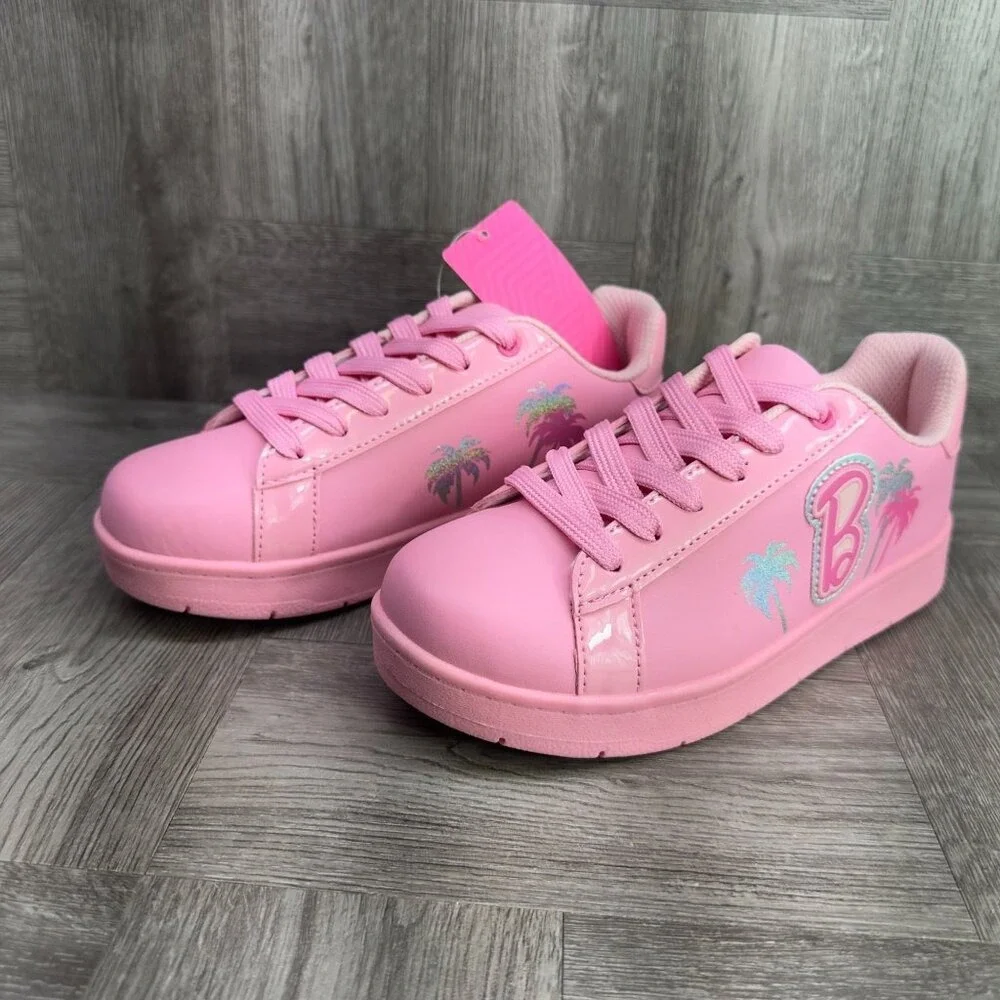 Barbie Sneakers Kids Size 3 Pink New Low Top‎ Palm Tree Barbiecore Pink Mono